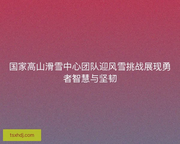 国家高山滑雪中心团队迎风雪挑战展现勇者智慧与坚韧